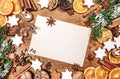 Christmas cookies and spices food background Royalty Free Stock Photo