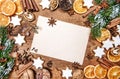 Christmas cookies spices Holidays food background Royalty Free Stock Photo