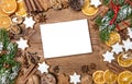 Christmas cookies and spices. Holidays food background Royalty Free Stock Photo