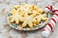 Christmas cookies with a stuffed candy cane Royalty Free Stock Photo