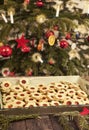 Christmas cookies under the Christmas tree Royalty Free Stock Photo