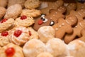 Christmas cookies of various shapes