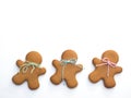 Christmas cookies on white background. Christmas baking. Making gingerbread christmas cookies. Christmas concept.