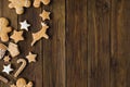 Christmas cookies on a wooden background.