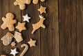 Christmas cookies on a wooden background.