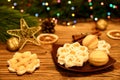 Christmas cookies on a wooden table