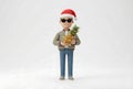 Christmas Cool Dude with Pineapple Royalty Free Stock Photo