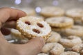 Christmas Coookies, Linzer Augen, traditional autrian cookies Royalty Free Stock Photo