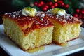 Christmas cornbread with honey butter Southern style Royalty Free Stock Photo
