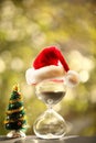 Christmas countdown. Modern Hourglass and Christmas tree