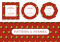 Christmas covid Seamless pattern and frame set vector illustration. Virus protection and Merry Christmas concept. Vector of New