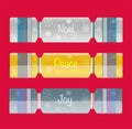 Christmas Crackers vector design on a red background