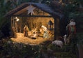 Christmas creche with Joseph Mary and Jesus Royalty Free Stock Photo