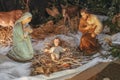 Christmas creche with Joseph Mary and Jesus Royalty Free Stock Photo