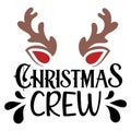 Christmas crew vector illustration with cute deer horn. Merry Christmas design isolated good for Xmas greetings cards Royalty Free Stock Photo