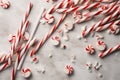 Christmas crushed candies on white surface. Generate ai