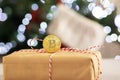 Christmas cryptocurrency,bitcoin new year gift Royalty Free Stock Photo