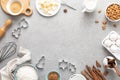 Christmas culinary background with baking ingredients, copy space for text Royalty Free Stock Photo