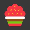 Christmas cup cake icon decoration with candy Royalty Free Stock Photo