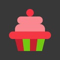 Christmas cup cake icon decoration with candy Royalty Free Stock Photo