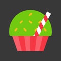 Christmas cup cake icon decoration with candy Royalty Free Stock Photo