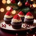 christmas cupcakes , festive treats with colorful icing