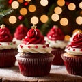 christmas cupcakes , festive treats with colorful icing