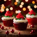 christmas cupcakes , festive treats with colorful icing