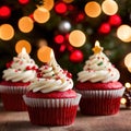 christmas cupcakes , festive treats with colorful icing