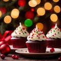 christmas cupcakes , festive treats with colorful icing