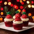 christmas cupcakes , festive treats with colorful icing