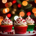 christmas cupcakes , festive treats with colorful icing