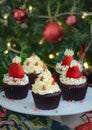 Christmas cupcakes kids treat Royalty Free Stock Photo