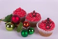 Christmas cupcakes with tree ornament