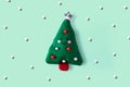 Christmas cushion tree overhead view Royalty Free Stock Photo