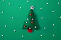 Christmas cushion tree overhead view Royalty Free Stock Photo