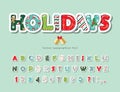 Christmas cut out decorative font. Scrapbook paper with stitching. All patterns are full under clipping mask. For posters, banners