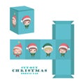Christmas cut-out goodie bag with cute jolly elves Royalty Free Stock Photo