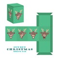 Christmas cut-out goodie bag with cute reindeer Royalty Free Stock Photo