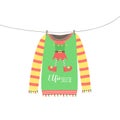 Christmas cute elf sweater vector hand drawing Royalty Free Stock Photo