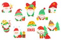 Christmas Cute Gnomes Set Royalty Free Stock Photo