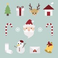 Christmas cute icon set in pastel colour