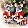 Christmas Cuties: Mick and Mouse in Holiday Gear