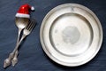 Christmas cutlery on the table abstract food background Royalty Free Stock Photo