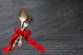 Christmas cutlery on the table abstract food background Royalty Free Stock Photo