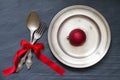 Christmas cutlery on the table abstract food background Royalty Free Stock Photo