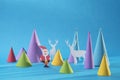 Christmas 3d paper cut handmade santa color card Royalty Free Stock Photo