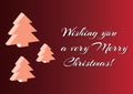 Christmas 3d tree set background, minimalistic simple Merry Christmas card wishing you a very Merry Christmas. Royalty Free Stock Photo