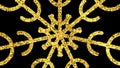 Christmas dark background with gold snowflakes Royalty Free Stock Photo