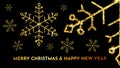 Christmas dark background with gold snowflakes Royalty Free Stock Photo